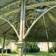 Tonnelle Vivienne Pergola en Acier et Tole Abri de Jardin Rond Patiné Vert et Effet Zinc Kiosque