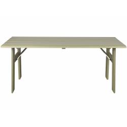 Table Extérieure Avenue Zuiver Table de Repas Rectangulaire En Pin Vert Sauge Mobilier de Jardin 75x79x180cm