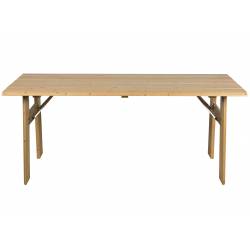 Table Extérieure Avenue Zuiver Table de Repas Rectangulaire En Pin Naturel Mobilier de Jardin 75x79x180cm