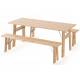 Banc Extérieur Avenue Zuiver Banquette 3 Personnes En Pin Naturel Assise de Jardin 32x47x170cm