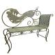 Banc de Jardin Aphrodite Méridienne de Jardin en Acier Vert Antique Mobilier Extérieur 43x111x137cm