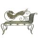 Banc de Jardin Aphrodite Méridienne de Jardin en Acier Vert Antique Mobilier Extérieur 43x111x137cm