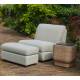 Pouf Mississipi Zuiver Assise Extérieur en Oléfine et Polypropylène Mobilier Extérieur Beige 40x40x82cm