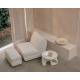 Pouf Mississipi Zuiver Assise Extérieur en Oléfine et Polypropylène Mobilier Extérieur Beige 40x40x82cm