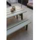 Table Extérieure Avenue Zuiver Table de Repas Rectangulaire En Pin Vert Sauge Mobilier de Jardin 75x79x180cm