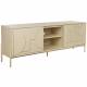 Meuble TV Faces Zuiver Enfilade 2 Portes 1 Niche Acier et Chêne Beige Meuble de Rangement Seventies 40x60x160cm