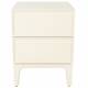 Chevet June Zuiver Table de Nuit en Acier et Chêne Beige Meuble d'Appoint 2 Tiroirs 45x45x60cm