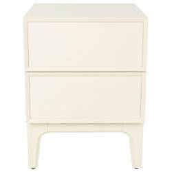 Chevet June Zuiver Table de Nuit en Acier et Chêne Beige Meuble d'Appoint 2 Tiroirs 45x45x60cm