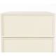 Chevet June Zuiver Table de Nuit en Acier et Chêne Beige Meuble d'Appoint 2 Tiroirs 45x45x60cm