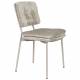 Lot de Deux Chaises Franck Woody Assises en Velours et Acier Beige Duo de Fauteuils de Repas 44x52,5x80,5cm