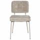 Lot de Deux Chaises Franck Woody Assises en Velours et Acier Beige Duo de Fauteuils de Repas 44x52,5x80,5cm