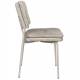 Lot de Deux Chaises Franck Woody Assises en Velours et Acier Beige Duo de Fauteuils de Repas 44x52,5x80,5cm