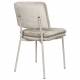 Lot de Deux Chaises Franck Woody Assises en Velours et Acier Beige Duo de Fauteuils de Repas 44x52,5x80,5cm