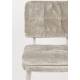 Lot de Deux Chaises Franck Woody Assises en Velours et Acier Beige Duo de Fauteuils de Repas 44x52,5x80,5cm