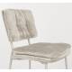 Lot de Deux Chaises Franck Woody Assises en Velours et Acier Beige Duo de Fauteuils de Repas 44x52,5x80,5cm
