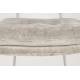 Lot de Deux Chaises Franck Woody Assises en Velours et Acier Beige Duo de Fauteuils de Repas 44x52,5x80,5cm