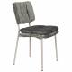 Lot de Deux Chaises Franck Woody Assises en Velours et Acier Gris Duo de Fauteuils de Repas 44x52,5x80,5cm