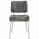 Lot de Deux Chaises Franck Woody Assises en Velours et Acier Gris Duo de Fauteuils de Repas 44x52,5x80,5cm
