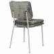 Lot de Deux Chaises Franck Woody Assises en Velours et Acier Gris Duo de Fauteuils de Repas 44x52,5x80,5cm
