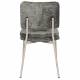 Lot de Deux Chaises Franck Woody Assises en Velours et Acier Gris Duo de Fauteuils de Repas 44x52,5x80,5cm