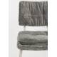 Lot de Deux Chaises Franck Woody Assises en Velours et Acier Gris Duo de Fauteuils de Repas 44x52,5x80,5cm