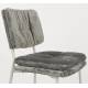 Lot de Deux Chaises Franck Woody Assises en Velours et Acier Gris Duo de Fauteuils de Repas 44x52,5x80,5cm