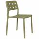 Lot de 4 Chaises Serra Woody Fauteuils de Table Polypropylène Vertes Assises de Repas Extérieures 45,5x53x80cm