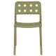 Lot de 4 Chaises Serra Woody Fauteuils de Table Polypropylène Vertes Assises de Repas Extérieures 45,5x53x80cm