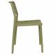 Lot de 4 Chaises Serra Woody Fauteuils de Table Polypropylène Vertes Assises de Repas Extérieures 45,5x53x80cm