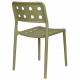 Lot de 4 Chaises Serra Woody Fauteuils de Table Polypropylène Vertes Assises de Repas Extérieures 45,5x53x80cm