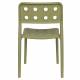 Lot de 4 Chaises Serra Woody Fauteuils de Table Polypropylène Vertes Assises de Repas Extérieures 45,5x53x80cm