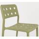 Lot de 4 Chaises Serra Woody Fauteuils de Table Polypropylène Vertes Assises de Repas Extérieures 45,5x53x80cm