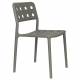 Lot de 4 Chaises Serra Woody Fauteuils de Table Polypropylène Gris Assises de Repas Extérieures 45,5x53x80cm