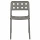 Lot de 4 Chaises Serra Woody Fauteuils de Table Polypropylène Gris Assises de Repas Extérieures 45,5x53x80cm
