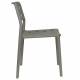 Lot de 4 Chaises Serra Woody Fauteuils de Table Polypropylène Gris Assises de Repas Extérieures 45,5x53x80cm