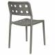 Lot de 4 Chaises Serra Woody Fauteuils de Table Polypropylène Gris Assises de Repas Extérieures 45,5x53x80cm