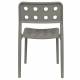 Lot de 4 Chaises Serra Woody Fauteuils de Table Polypropylène Gris Assises de Repas Extérieures 45,5x53x80cm