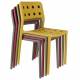 Lot de 4 Chaises Serra Woody Fauteuils de Table Polypropylène Gris Assises de Repas Extérieures 45,5x53x80cm