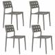 Lot de 4 Chaises Serra Woody Fauteuils de Table Polypropylène Gris Assises de Repas Extérieures 45,5x53x80cm