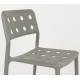 Lot de 4 Chaises Serra Woody Fauteuils de Table Polypropylène Gris Assises de Repas Extérieures 45,5x53x80cm