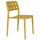 Lot de 4 Chaises Serra Woody Fauteuils de Table Polypropylène Jaune Assises de Repas Extérieures 45,5x53x80cm