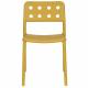 Lot de 4 Chaises Serra Woody Fauteuils de Table Polypropylène Jaune Assises de Repas Extérieures 45,5x53x80cm