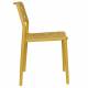 Lot de 4 Chaises Serra Woody Fauteuils de Table Polypropylène Jaune Assises de Repas Extérieures 45,5x53x80cm