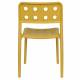 Lot de 4 Chaises Serra Woody Fauteuils de Table Polypropylène Jaune Assises de Repas Extérieures 45,5x53x80cm