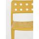 Lot de 4 Chaises Serra Woody Fauteuils de Table Polypropylène Jaune Assises de Repas Extérieures 45,5x53x80cm