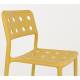Lot de 4 Chaises Serra Woody Fauteuils de Table Polypropylène Jaune Assises de Repas Extérieures 45,5x53x80cm