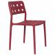 Lot de 4 Chaises Serra Woody Fauteuils de Table Polypropylène Rouge Assises de Repas Extérieures 45,5x53x80cm