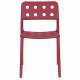 Lot de 4 Chaises Serra Woody Fauteuils de Table Polypropylène Rouge Assises de Repas Extérieures 45,5x53x80cm