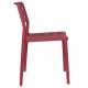 Lot de 4 Chaises Serra Woody Fauteuils de Table Polypropylène Rouge Assises de Repas Extérieures 45,5x53x80cm