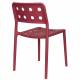 Lot de 4 Chaises Serra Woody Fauteuils de Table Polypropylène Rouge Assises de Repas Extérieures 45,5x53x80cm